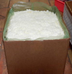 Box of soy wax flakes
